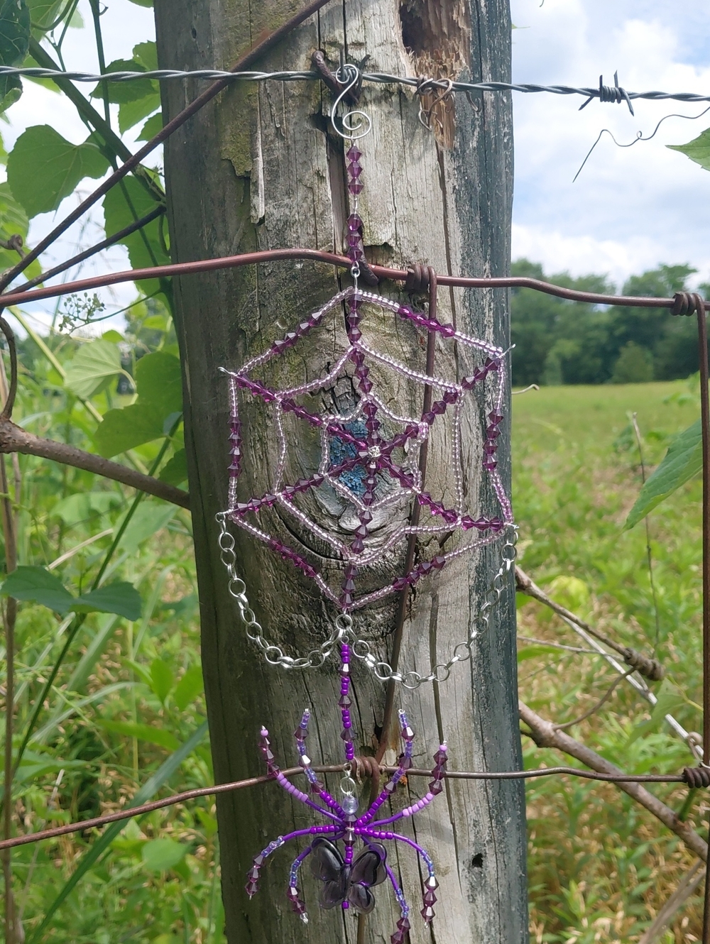 Handmade Spider Web Sun Catcher